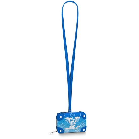 Louis Vuitton Soft Trunk NW Clouds Blue Monogram White Necklace Wallet Strap Bag - Picture 1 of 12